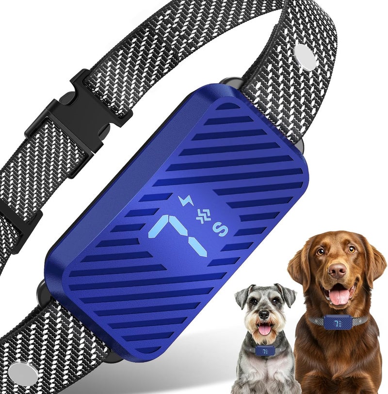 KJKZO Dog Bark Collar for Large Medium Small Dogs, Effective No-Bark Collar, Smart Barking Collar, Rechargeable Bark Collar with 7 Sensitivity, 3 Modes, Waterproof,Dark Blue - Image 1